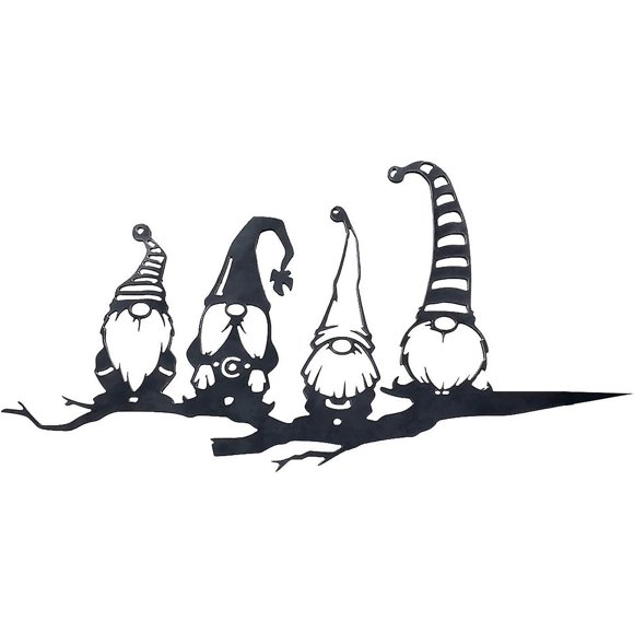 Goblin Art Garden Backyard Trees Decoration Metal Art Statue,black Goblin Hollow Silhouette Shape Pile