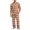Brown, variant on CCRFTGI Mens Pajamas Set Striped Breathable Sleepwear Short Sleeve Crew Neck Top and Pants Soft Loungewear Sets Yellow S