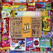 VINTAGE CANDY CO. 40TH BIRTHDAY RETRO CANDY GIFT BOX - 1984 Decade Childhood Nostalgic Candies - Fun Funny Gag Gift Basket - Milestone FORTIETH Birthday - PERFECT For Man Or Woman Turning 40 Years O