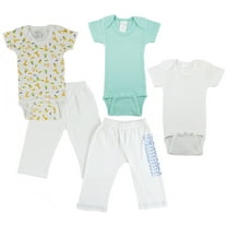 Bambini Mix N Match Short Sleeve Bodysuits & Track Sweatpants Outfit Sets, 5pc (Baby Boys or Baby Girls, Unisex)