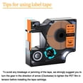 thumbnail image 3 of GREENCYCLE 10PK Compatible for DYMO 18434 9mm 5.5m Black on Orange IND Vinyl Label Maker Tape, 3 of 7