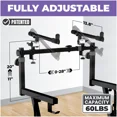 thumbnail image 2 of Liquid Stands Dual Piano Keyboard Stand with 2nd Tier Adjustable Arms - Z Style piano stand, Portable 2 Tier Heavy Duty Music Stand for Synth and Electric Digital Keyboards - Fits 54 61 88 Key Pianos, 2 of 8
