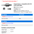 thumbnail image 2 of Oxygen Sensor - Compatible with 2014 IS350 RWD, 2 of 2