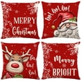 thumbnail image 4 of Funda de cojín de lino de Feliz Navidad para sofá, Funda de almohada para decoración del hogar, regalos de Navidad, 45x45, 2023, 4 of 4