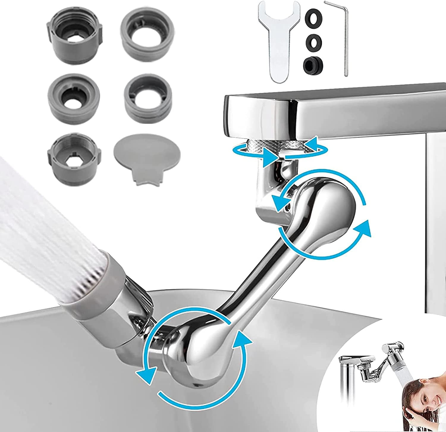 Universal Rotating Faucet Extender 1080° LargeAngle Rotating Robotic