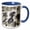Blue/White, variant on 3drose, Image of Abstract Painting of Angel with Wings, 11oz Two-tone Yellow Mug