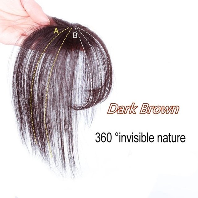 3D Air Bangs Hair Topper Extension Seamless Thin Neat Air Bangs, Instantly Add Hair Volume, Helpful to Alopecia,Female Baldness with High Simulation Scalp