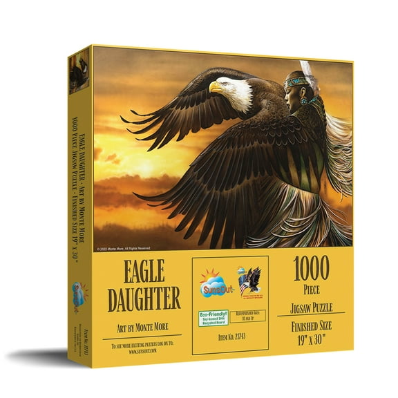 SUNSOUT INC - Eagle Daughter - 1000 pc Jigsaw Puzzle by Artist: Monte Moore - Finished Size 19" x 30" Birds - MPN# 21743