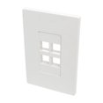 thumbnail image 1 of Single-Gang 4-Port Universal Keystone Wall Plate, White, 1 of 1