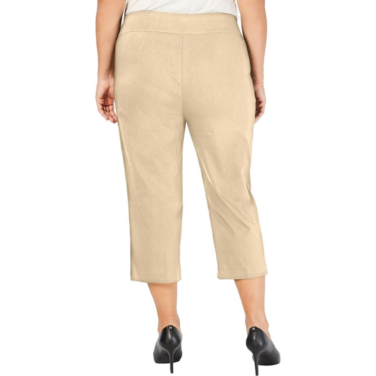Alfani Womens Plus Woven Stretch Capri Pants Walmart