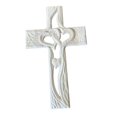 thumbnail image 2 of TISHITA Carved Wood Cross Crucifix Intertwined Heart Gift Spirituality Wall Art Sculpture for Valentines Day Living Room Teacher Kids Standard White, 2 of 8