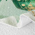 thumbnail image 5 of Homewish Watercolor Butterfly Bed Spread Queen, Chic White Blossoms Queen Coverlet Set, Green, 3pcs 1 Quilt and 2 Pillowcases, 5 of 7