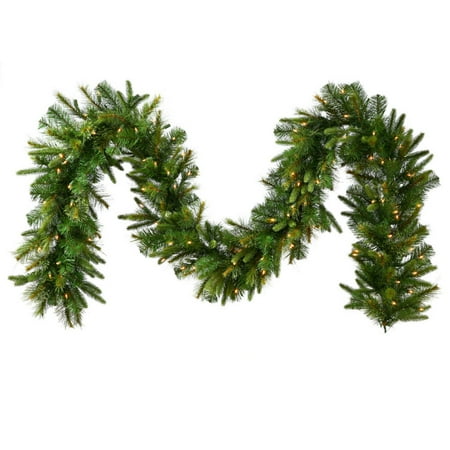 Vickerman 9' Cashmere Artificial Christmas Garland with 150 Multi-Colored LED Lights