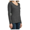 thumbnail image 4 of Yellow Rooster Women's Long Sleeve Fan Favorite V-Neck Tee Dark Heather Grey S, 4 of 7