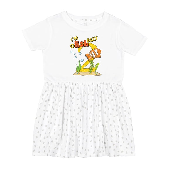 Inktastic I'm O-fish-ally Two Cute Clownfish Second Birthday Girls Toddler Dress