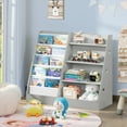thumbnail image 3 of 4-Tier Kids Bookshelf and Toy Storage, Book Shelf for Kids Rooms, Wooden bookcase for Toddler Children in Nursery Playroom Living Room - Idea Gifts for Boys and Girls (Wood Color), 3 of 7