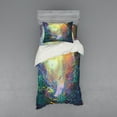 thumbnail image 1 of Ambesonne Ocean Bedding Set 3 Pcs, Coral Reef Aquarium Art, Twin, Turquoise Yellow Pink, 1 of 3