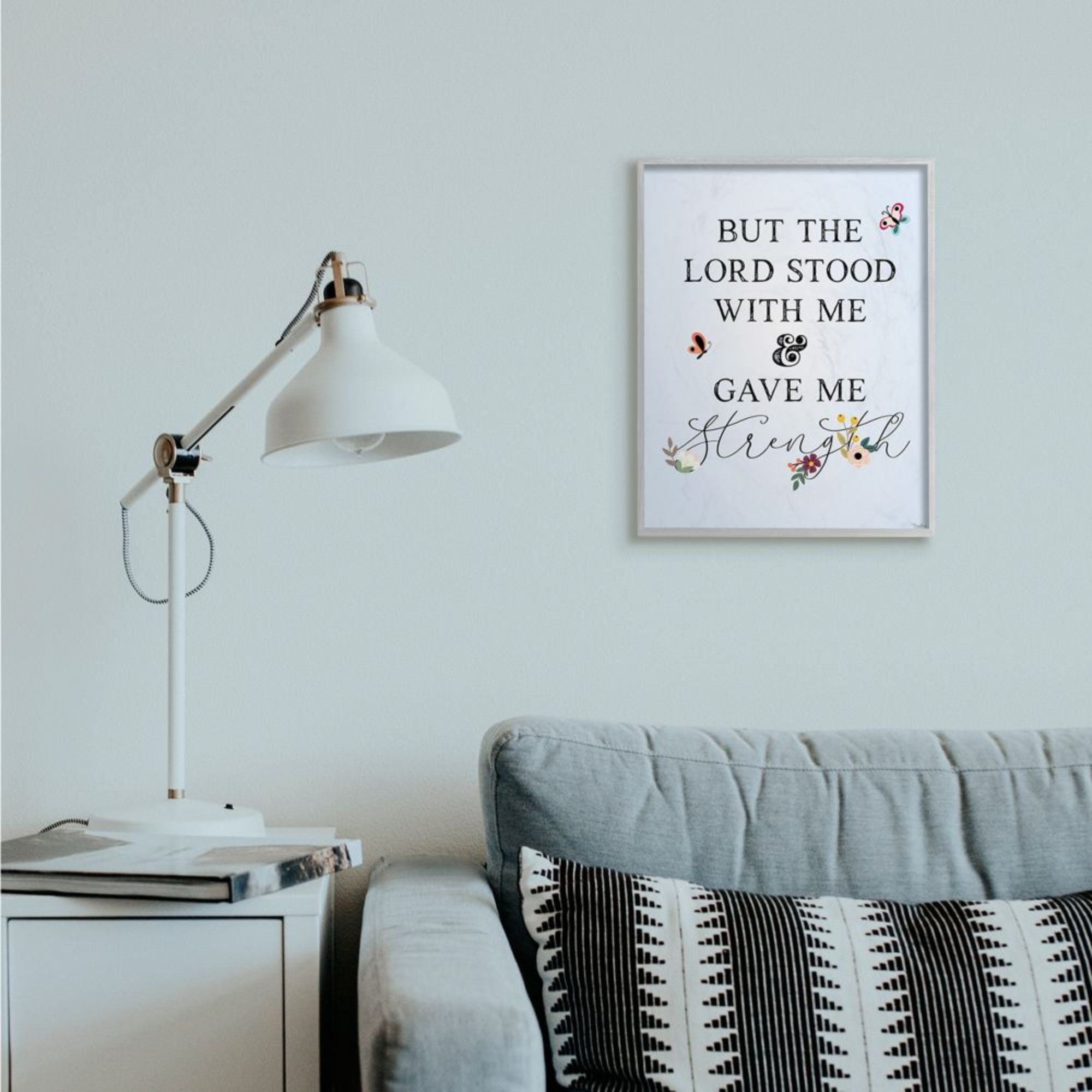 Stupell Industries Lord Stood With Me Faith Based Floral Quote Design by Gigi Louise
