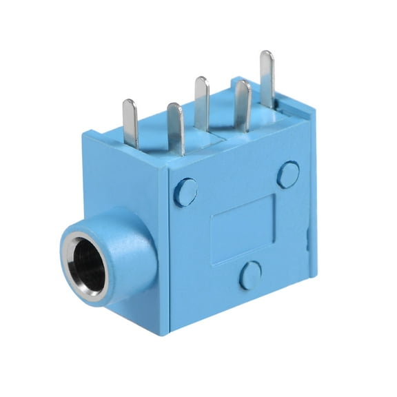 30Pcs PCB Mount 3.5mm 5 Pin Socket Stereo Jack Audio Video Connector Blue PJ325