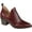 Burgundy, variant on Womens Burgundy V-Notch Cut-Out Cushioned Almond Toe Stacked Heel Slip On Booties 6.5