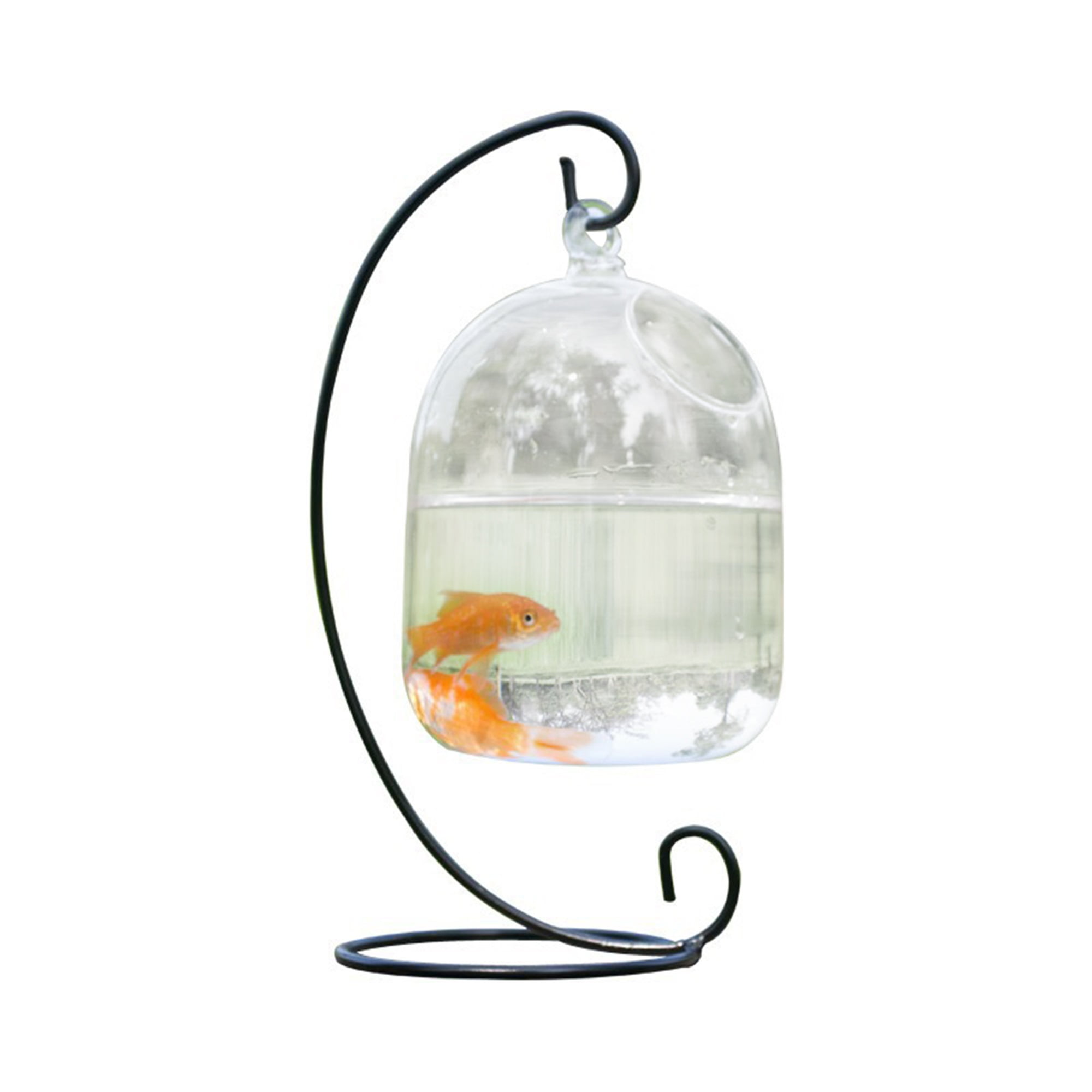 Desk Glass Hanging Fish Bowl Tank with Stand Fish Homes Creative Vase