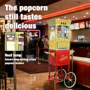 Chicdaze Popcorn Machine with 12 oz Kettle, Makes up to 48 Cups, Vintage-Style Popper with Cart on Wheels for Home