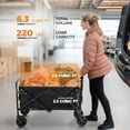 thumbnail image 2 of Collapsible Wagon 220 lbs, Heavy Duty Foldable Cart with All-Terrain Wheels, Portable for Groceries, Beach, Camping, 2 of 7