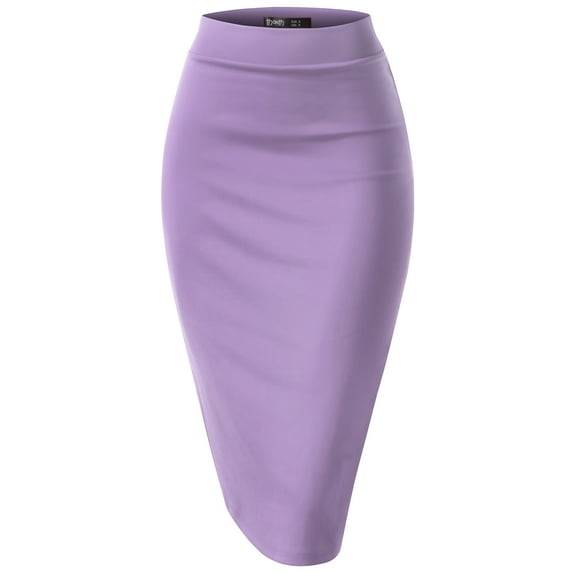 Thanth Womens Waist Band Streychy Solid Pencil Skirt(Plus Size Available)