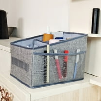 Under $10 Storage Bins, Hwkond Desktop Toiletries Storage Box, Foldable Washable Sundries Home Multi-functional Storage Box Cloth Storage Box,Gray