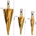 thumbnail image 3 of HSS Step Drill Bit Set Titanium Coated Straight Slot 10-45mm, Large Pagoda Drill Hole Reamer, 3 of 4