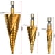 thumbnail image 3 of Broca escalonada de 3 piezas, metal de acero inoxidable HSS (4-12 / 4-20 / 4-32 mm), tapón de goma de alta velocidad Ormromra YQ-2798, 3 of 7