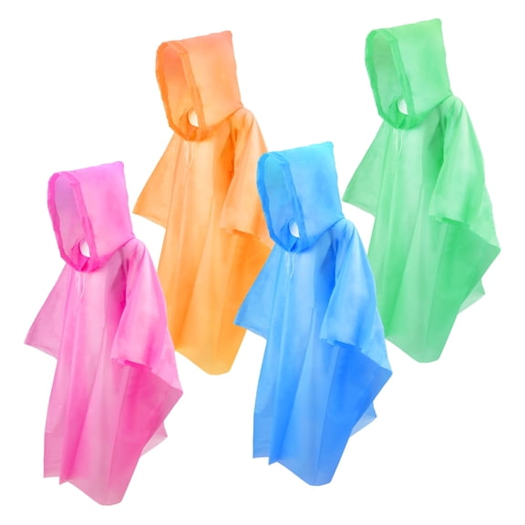 BlueFire Ponchos for Adult Disposable Rain Ponchos 4 Pack ,Raincoats, Reusable Rain Ponchos with Hood and Sleeves Waterproof Rain Coat plastic lightweight  raincoat