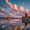 Tufa Towers Sunset, variant on Desert Mountain Landscape Canvas Print, Ideal for Living Room, Office, Kitchen, Dining Room, Hallway