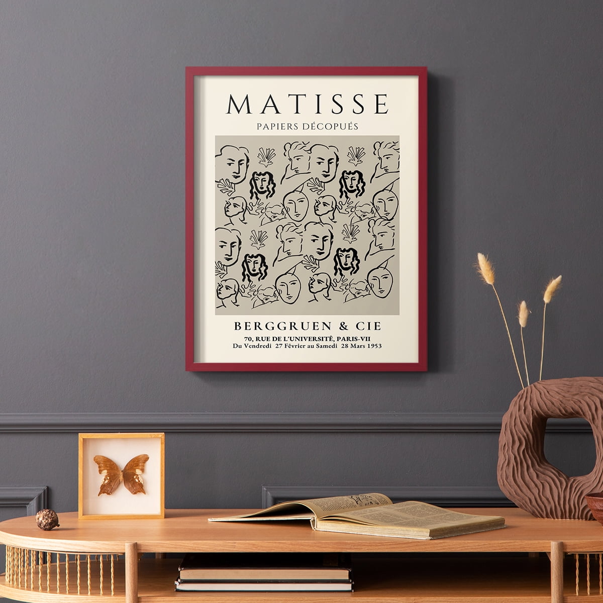 Matisse CLXVI Framed Print in Red Solid Wood 8 x 10 Framed Print