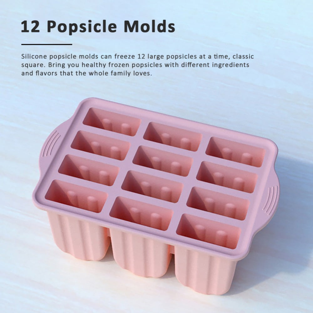 Sokfone Popsicle Molds,4 Pieces Reusable Ice Lolly Mould With 50 Pcs  Popsicle Stick,Easy Release Ice Pop Mold,Homemade Molde Para Paletas De