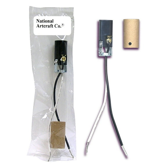 National Artcraft® Candelabra Lamp Socket with Mounting Bracket and 6" Wire Leads (Pkg/2)