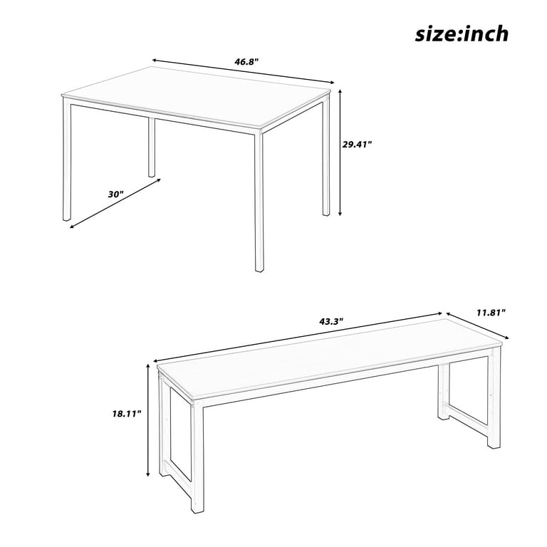 Kitchen Table and Chairs for 4 Modern Small Dining Table with 2 Benches Counter High Kitchen Pub Table Set Saving Space Dining Room Table Sets for