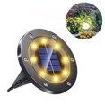 thumbnail image 2 of FloreceBien - Paquete de 4 luces solares para suelo, 8 luces LED de disco solares para exteriores, luces impermeables para suelo, luces solares para jardín, luces de paisaje para caminos, patios,, 2 of 8