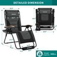 thumbnail image 2 of MRUAKA Zero Gravity Chair Set of 2 XL 29In Oversized Outdoor Anti Gravity Chairs Patio Lounge Folding Adjustable Chair with Cup Holder Foot Pad & Padded Headrest, Support 500lbs, 2 of 7