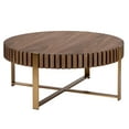 thumbnail image 2 of 31.5 Inch Round Coffee Table - Modern Walnut Finish And Metal Construction For Living Room Use Drum 31.5" Base Look For Spaces, 2 of 6
