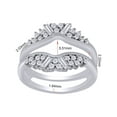 thumbnail image 2 of Round & Baguette Shape White Cubic Zirconia Enhancer Guard Ring in 10k White Gold Ring Size - 8.5, 2 of 3