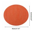 thumbnail image 2 of Unique Bargains 2 Pcs Oval Bamboo-like Texture Placemat Orange Yellow, 2 of 5