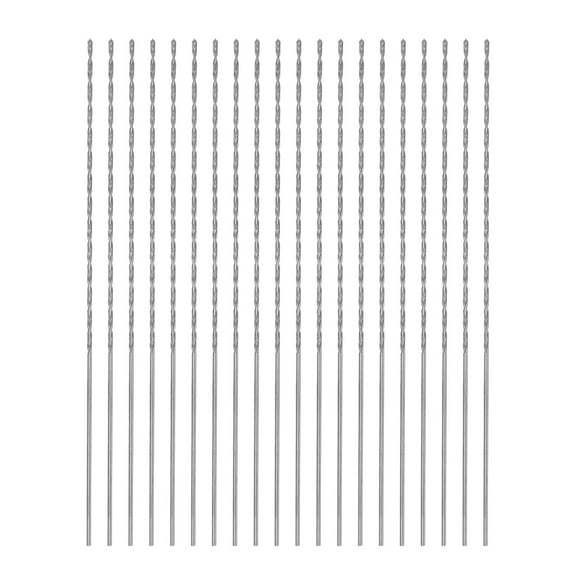 Unique Bargains 20pack Extra Long Drill Bits, 0.8mm HSS Drill Bit with High Speed Steel 80mm Length for Metal Wood Plastic