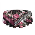 thumbnail image 5 of Pioneer Flower Floral Print Pattern Round Tablecloth 60"x60",Wrinkle Wipeable Table Cloth for Kitchen Dining Room Picnic Patio Party, 5 of 6