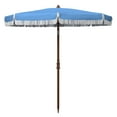 thumbnail image 3 of SAFAVIEH Estonia 6.5' Fringe Beach Patio Umbrella, Light Blue, 3 of 6