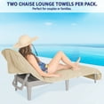 thumbnail image 4 of American Soft Linen 2-Packed Turkish Beach & Pool Lounge Chaise Cover with Pocket – Soft, Absorbent, Machine Washable, 86x32 Inches - Beige, 4 of 7