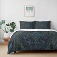 thumbnail image 2 of Retro Bohemia Queen Duvet Cover Set, Southwest Ethnic Tribal Geometric Print Dark Green Floral Decorative 3 Piece Bedding Set with Zipper Closure Soft Breathable Comforter Cover & 2 Pillowcases, 2 of 8