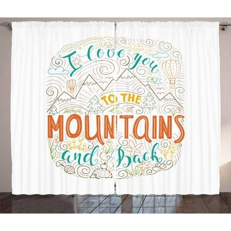 Quote Curtains 2 Panels Set I Love You To The Mountains And Back
