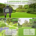 thumbnail image 4 of 2 Zone Sprinkler Timer, Programmable Manual Automatic Irrigation Valves Controller System with Rain Delay, Dual Outlets Digital Hose Watering Timer for Garden Yard Lawn, 4 of 7