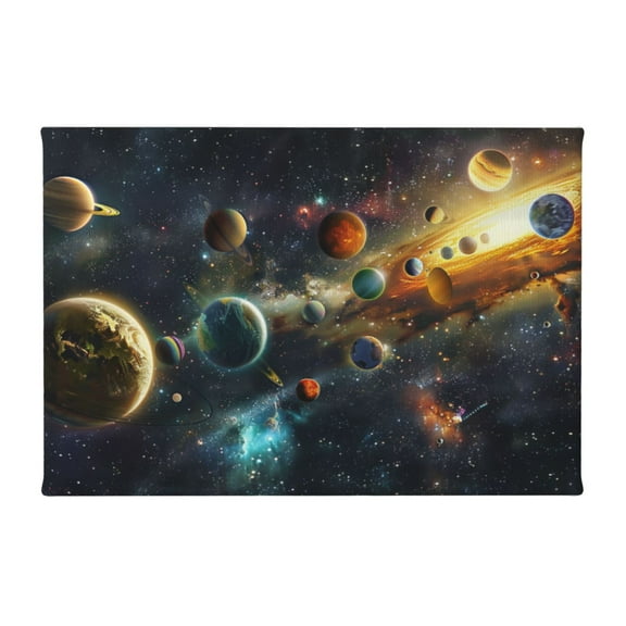 8x12 inch Canvas Picture Frameless Wall Art Solar System Cosmic Planet,Home Bedroom,Living Room,Man Cave,Studio Decor Art Prints Painting,Gift For Space Lovers,Fun Planet Cosmic Decor Poster